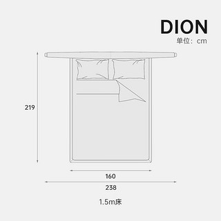 FINNNAVIAN芬纳维亚意式双人床 Dion 婚床小户型主卧布艺床 可定制 1800mm*2000mm