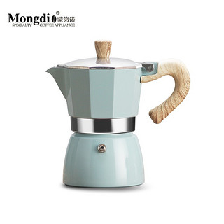 Mongdio 摩卡壶摩卡咖啡壶煮咖啡壶家用意式咖啡机 蓝色150ml+电热炉+6号圆形滤纸