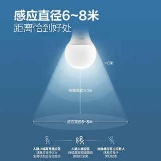 公牛（BULL）灯泡led感应灯泡9w感应灯泡 5.8G雷达感应高亮灵敏球泡 9W正白光 单只装