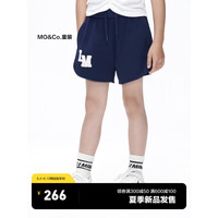 little MO&Co.little moco童装23夏装新款男女童纯棉休闲运动风短裤KBC2SOT005 科技蓝 110/53