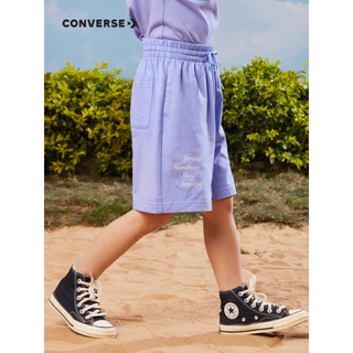 Converse 匡威童装男女童短裤2023夏季新款儿童笑脸印花舒适纯棉休闲裤子 兰花紫 110/50