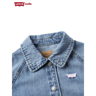 Levi's李维斯童装春秋款女童牛仔外套儿童休闲上衣 烟灰蓝 130/64(7)