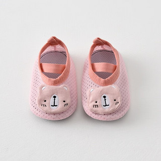 童泰四季10-18月婴儿男女宝宝防滑地板鞋袜学步袜 TQD23123 粉色 11.5