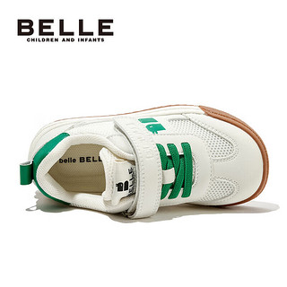 百丽童鞋23年春女童运动鞋儿童时尚休闲鞋网面透气跑步鞋 绿色