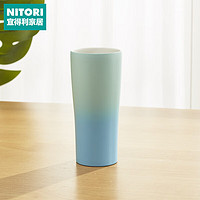 NITORI宜得利家居大容量办公日式简约陶瓷涂层保温保冷不锈钢杯430ml 渐变蓝