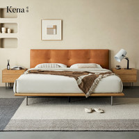 Kena可纳/可可实木床现代1.5简约1.8米薄床头白橡木主卧双人大床Z