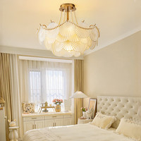法式贝壳灯轻奢卧室吊灯现代简约大气客厅餐厅中山灯具网红水晶灯