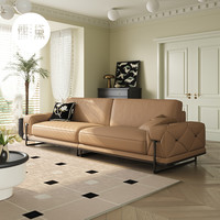 儒黛美式轻奢风头层牛皮沙发客厅家用真皮复古原创设计高级感家具