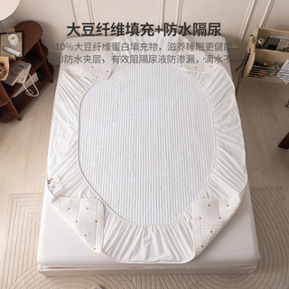 A类全棉水洗棉大豆床笠套件床罩抗菌防水防滑床垫保护罩床套隔尿