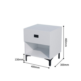 美宜德曼 MYDM）床头柜卧室简易简约带抽屉收纳柜储物型斗柜床边柜小柜子白色