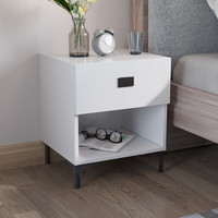 美宜德曼 MYDM)床头柜卧室简易简约带抽屉收纳柜储物型斗柜床边柜小柜子白色