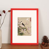 森淼实木相框摆台字画书法国画a4挂墙画框装饰画装裱裱框尺寸定制自装 红色 5寸挂摆两用--可放8.9*12.7cm