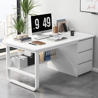 悦美妙办公室桌子职员桌简约电脑桌台式多人组合书桌单人简易工位写字桌 暖白色100cm