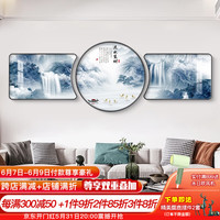 好久不见现代简约客厅装饰画沙发背景墙挂画卧室晶瓷镶钻壁画新中式三联画 流水生财 两边60*80中间80*80（晶瓷平面）