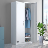 安尔雅 简易衣柜宿舍储物柜带锁收纳铁皮柜多门置物柜子 二门加厚