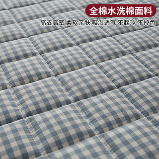 安睡宝（SOMERELLE）A类新疆棉花床垫1.8x2米家用单人1.5榻榻米褥子软垫子宿舍垫被 蓝小格 学生床-90*190cm
