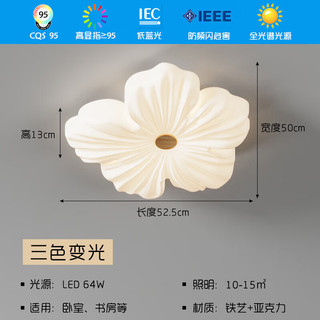 英格照明现代简约全光谱LED花瓣客厅吸顶灯奶油ins风创意花朵卧室餐厅灯具 A款-大号 无极调光