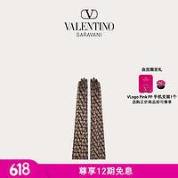 华伦天奴VALENTINO女士V标志长袖手套 米色/黑色 8