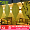 倍绿太阳能壁灯led庭院灯院子花园围墙装饰灯户外氛围灯双头洗墙灯 6LED-彩色-