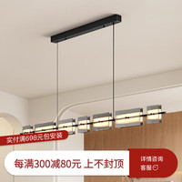 迅泽黑擦铜餐厅吊灯轻奢高端全铜吧台倒台灯极简意式餐桌灯具广东中山 黑擦铜_5头三色光_102.5cm