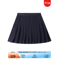Annil 安奈儿 童装女大童半身裙2023年夏装新款学院风运动休闲百褶裙子 新宝蓝 110cm