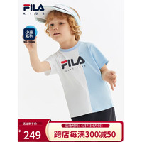 FILA斐乐童装儿童短T类2023夏季新款小童短袖T恤 玉石白-AWT 110