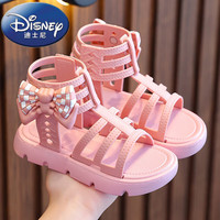 迪士尼(Disney)女童罗马凉鞋2023夏季新款时尚宝宝中大童儿童高帮小女孩公主凉鞋 粉红色 24 (内长15CM适合2周岁)