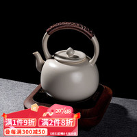容山堂苏打釉煮茶壶围炉煮茶器泡茶壶烧水壶家用煮茶壶电陶炉套装 圆容壶+小容电陶炉-红檀木纹