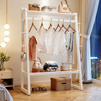 聚林鸟全实木衣帽架挂衣架落地卧室家用衣架简约现代收纳置物架衣服架子 衣帽架 86*40*180cm