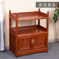CamalgOri 中式实木茶水柜茶叶柜客厅餐边柜办公家用多层置物储物柜 花梨色长60宽35高75cm