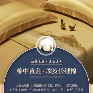 俾斯诺斯（BESNOS）高端新中式床上用品四件套纯棉床单刺绣被套中国风埃及长绒棉床品 飞琼引-四件套 2.0m床单款四件套220*240cm