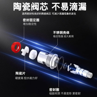 潜水艇（Submarine）角阀全铜热水器马桶大流量四分冷热水三角阀开关水阀脚阀八字阀 2只装（1冷1热）