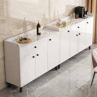 墨尚思  餐边柜多层储物柜家用厨房碗柜置物柜餐厅收纳柜边柜 暖白色209*30*84cm