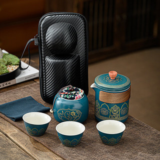 BOUSSAC 茶具套装 蓝/古韵一壶三杯+茶叶罐/胶囊包