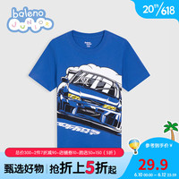 Baleno Junior班尼路童装2023春夏新款男童赛车印花短袖T恤上衣休闲半袖卡通 0B39蓝色 130cm