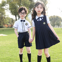 芯时代幼儿园园服夏装儿童校服套装小学生夏季班服英伦学院风毕业照服装 男生 套装 140码