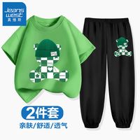 真维斯男童运动套装夏季男孩宽松长裤新款儿童潮流两件套薄款夏装 KUI89 130