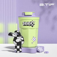 btif创意保温杯316不锈钢高颜值网红水杯子直饮咖啡杯便携随行杯 哈皮兔-绿 400ml
