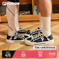 FILA 斐乐 欧阳娜娜同款FILA FUSION斐乐女鞋一脚蹬帆布鞋板鞋运动鞋