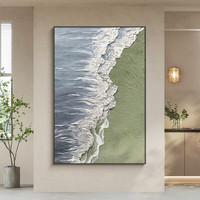 唤墙玄关装饰画手绘油画2023新款肌理高级感侘寂风客厅落地画免打孔 侘寂风A款 50*70手绘油画