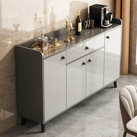 墨尚思  餐边柜多层储物柜家用厨房碗柜置物柜餐厅收纳柜边柜 天空灰+浅灰色140cm