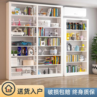 炎恩书架落地家用图书馆阅览室钢制铁艺书籍置物架子 黑色单面 五层主架 高1.8m长0.8m