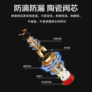 潜水艇（Submarine）角阀加厚三角阀冷热区分4分螺纹水龙头马桶不锈钢材质八字阀 4冷+3热