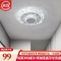 长虹照明现代简约温馨水晶吸顶灯创意轻奢衣帽间走廊阳台玄关过道灯具 GJ-35 白25*6CM/14W白光