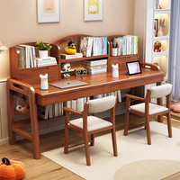 聚林鸟实木书桌可升降学生学习桌卧室家用办公桌书桌书架一体组合电脑桌 单桌带书架 120*60*105cm