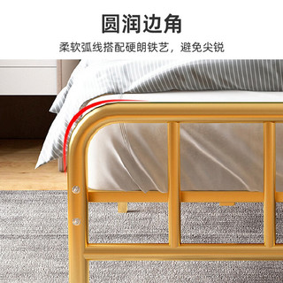 安尔雅 铁艺床现代简约铁床出租屋加粗加厚公寓铁架单人床1.35米
