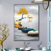 全品屋电表箱装饰画竖款现代简约弱电箱电闸壁画空开箱配电箱遮挡挂画 福禄双全577-1 50X60遮挡40X50(掀盖-无支撑杆)