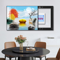 全品屋电表箱画装饰画免打孔北欧风遮挡电闸配电箱壁画客厅总开关箱挂画 石来运转889-2 55X45遮挡45X35
