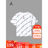 NIKE AIR JORDAN 耐克童装女童短袖T恤2023夏季新款儿童休闲短T上衣 纯白色 110/52(4)