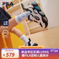 FILA斐乐童鞋儿童休闲鞋2023秋季新款小童BOA旋扣时尚闪灯运动鞋 黑/银灰色-BS 28码/内长17.5cm